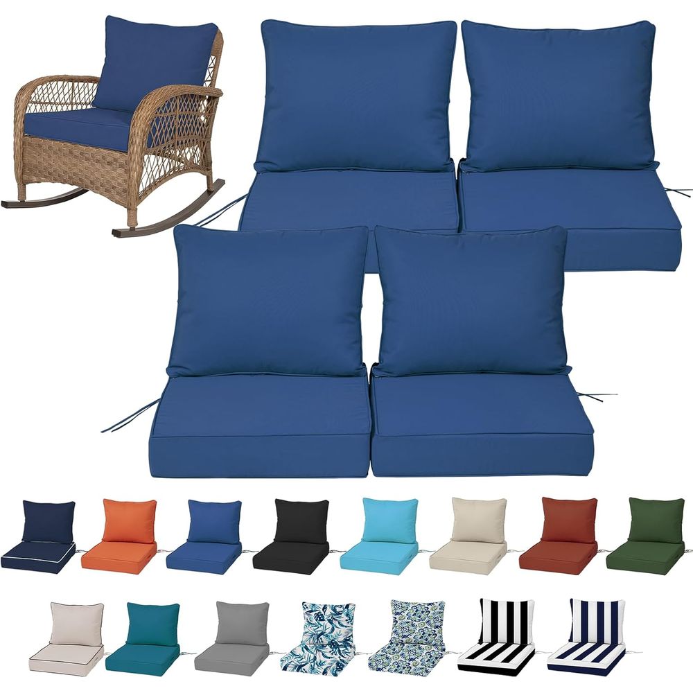 Outdoor Furniture - 24x24 Outdoor-Tiefsitzkissen-Set (4 Stück), Ersatz-Schaumstoffkissen für