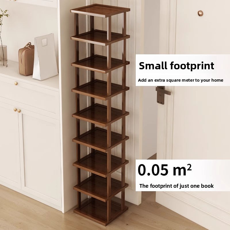 Shoe Rack Cabinet Narrow Entryway - Teefarbenes Schuhregal für den Eingangsbereich, Mehrstöckiges