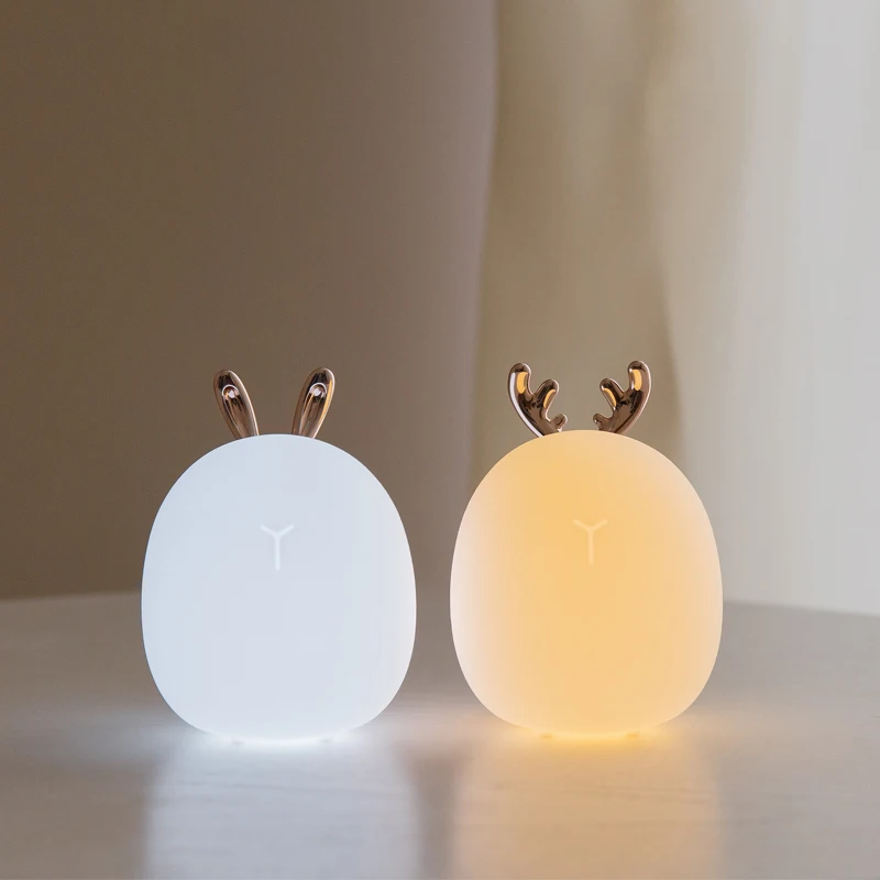 Floating Nightstand With Led Light - LED Karton Hirsch Kaninchen Silikon Nachtlicht