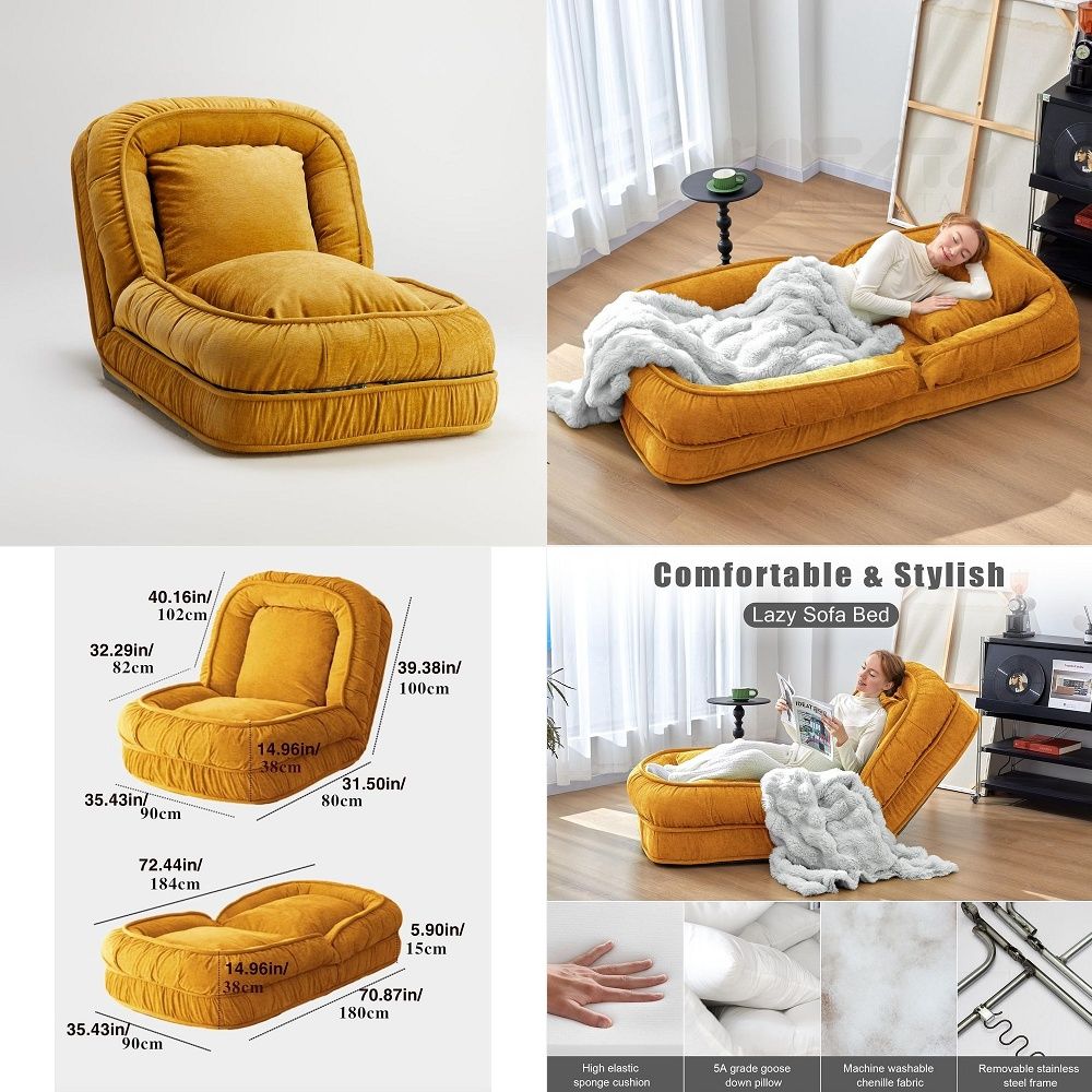 Sofas - Faltbares Lazy Sofa Bett Bodenstuhl Verstellbares