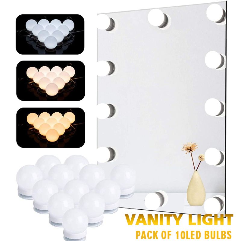 Dressing Table Vanity With Lighted Mirror - LED Make-up Spiegel Glühbirnen USB Lade