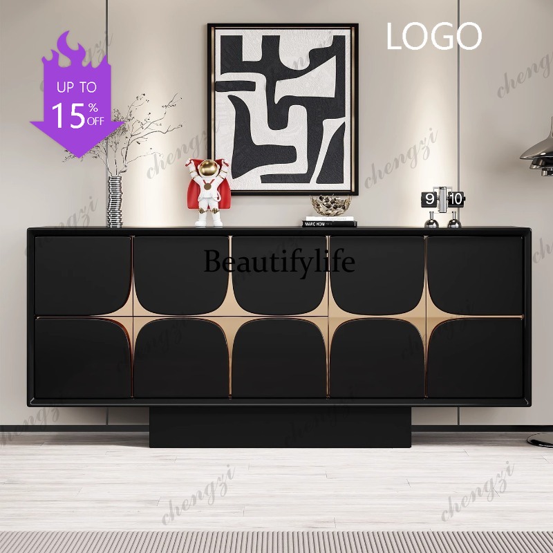 Storage - D1089 Italienischer leichter Luxus-Türschrank, moderner minimalistischer