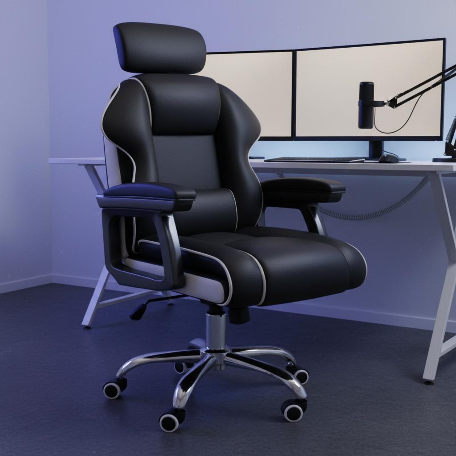 Bedroom Furniture - Ergonomischer Gaming-Stuhl, höhenverstellbar, drehbarer Bürostuhl mit