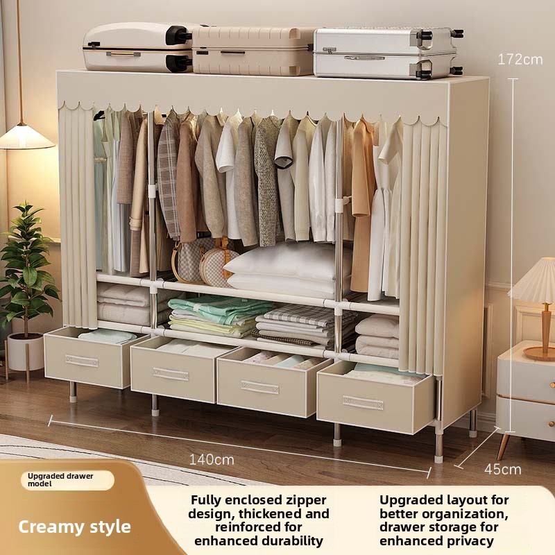 Wardrobe Closet Portable Fabric Cover - Tragbarer Kleiderschrank mit Abdeckung, faltbarer, abgedeckter