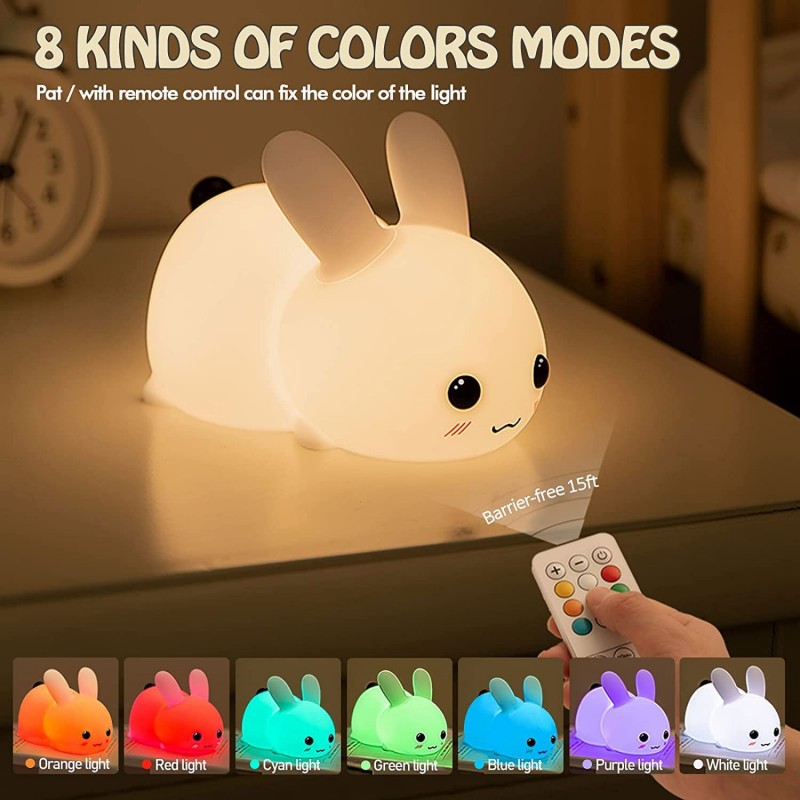 Floating Nightstand With Led Light - LED Kaninchen Nachtlicht Fernbedienung dimmbare RGB