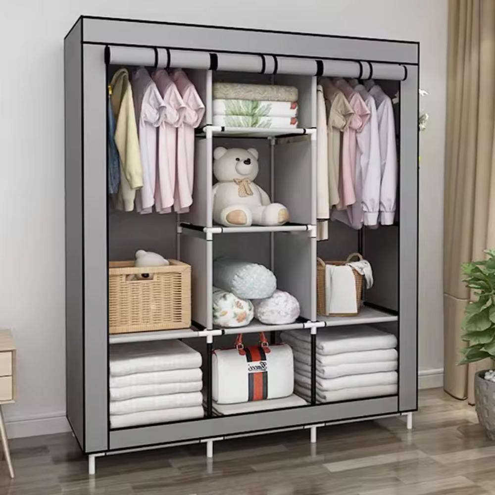 Wardrobe Closet Portable Fabric Cover - 64 Zoll tragbarer Kleiderschrank, faltbar, aus