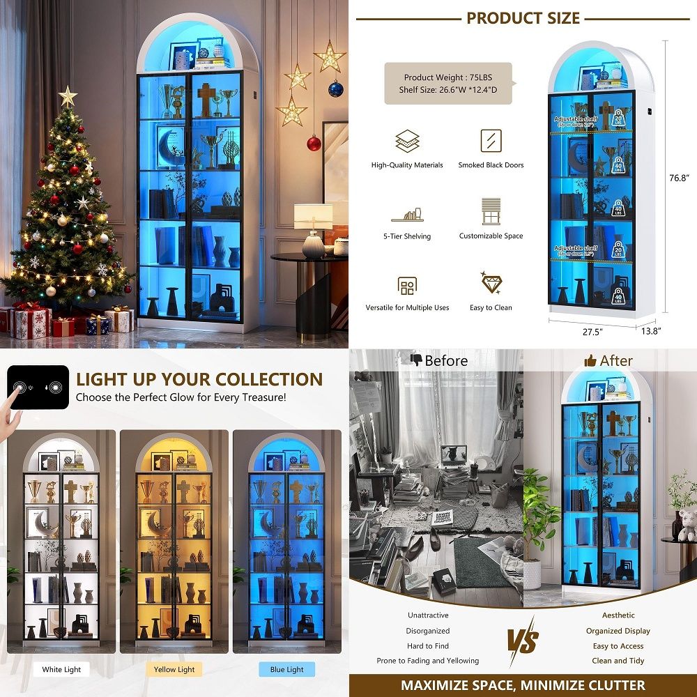 Storage - Vitrine mit Türen und verstellbaren Regalböden,