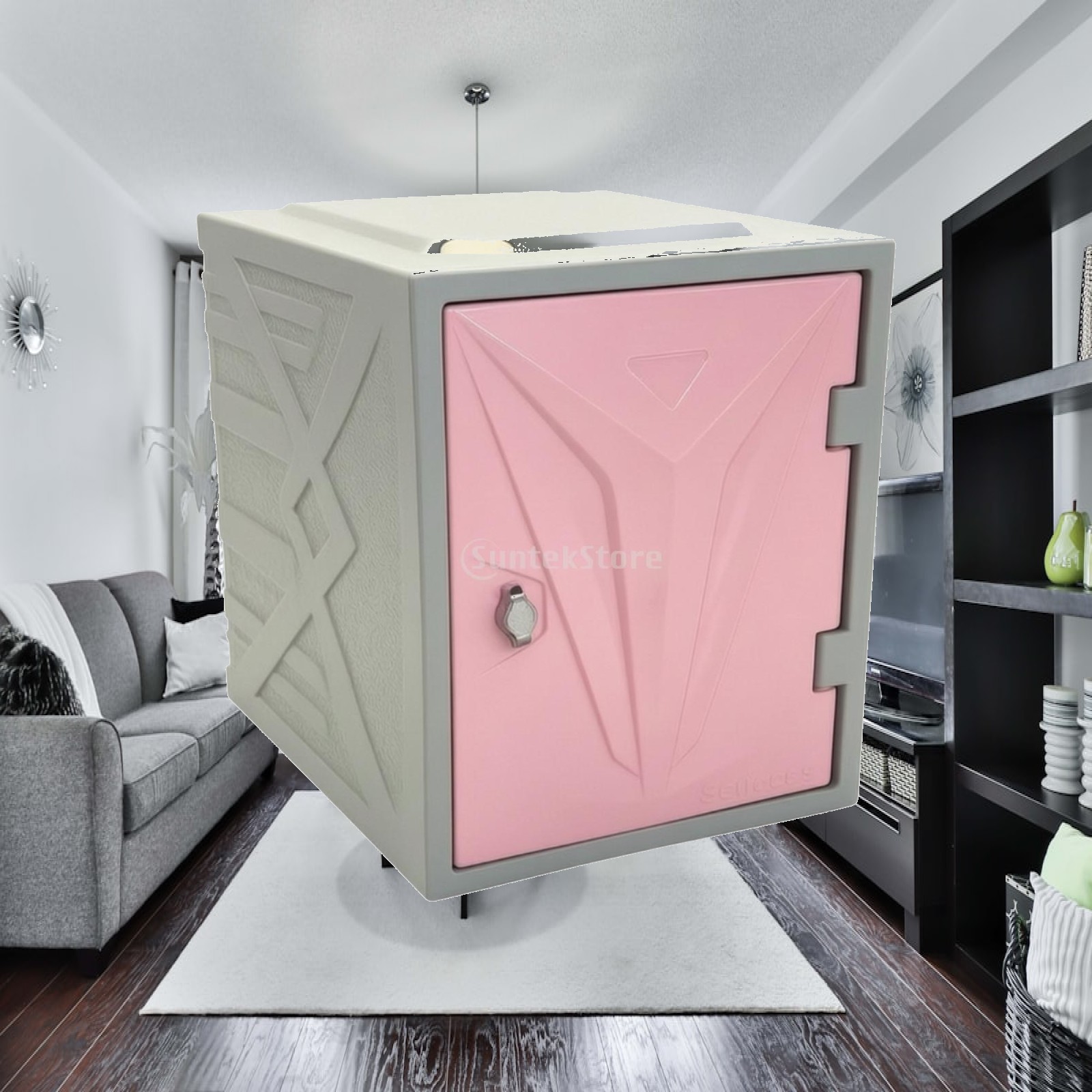 Bedroom Furniture - Geometrischer Aufbewahrungsschrank, kompakter Schrank mit abschließbaren