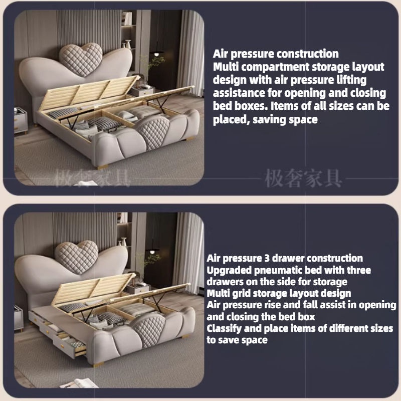 200x220cm Doppelbett Queen-Siz – King Size Bed Frame With Storage Drawers Bewertung und Preis