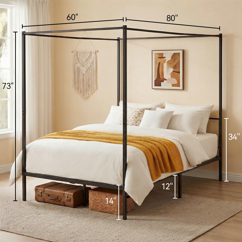 Himmelbettgestell Queen-Size a – Canopy Bed Frame Metal Queen Bewertung und Preis