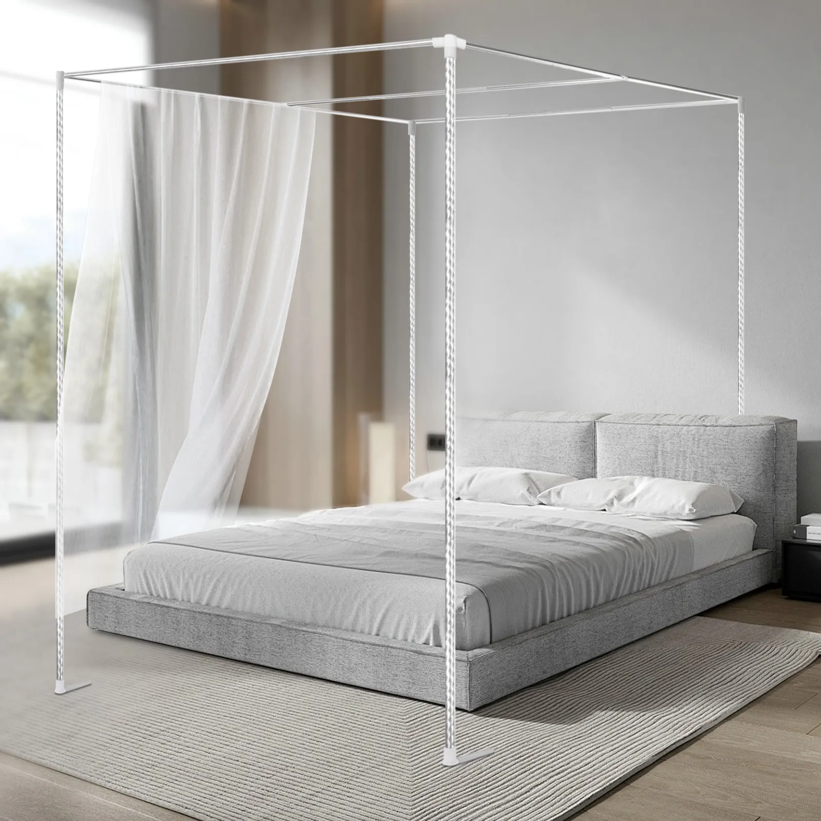 4-Eck-Bettbaldachin-Gestell, M – Canopy Bed Frame Metal Queen Bewertung und Preis