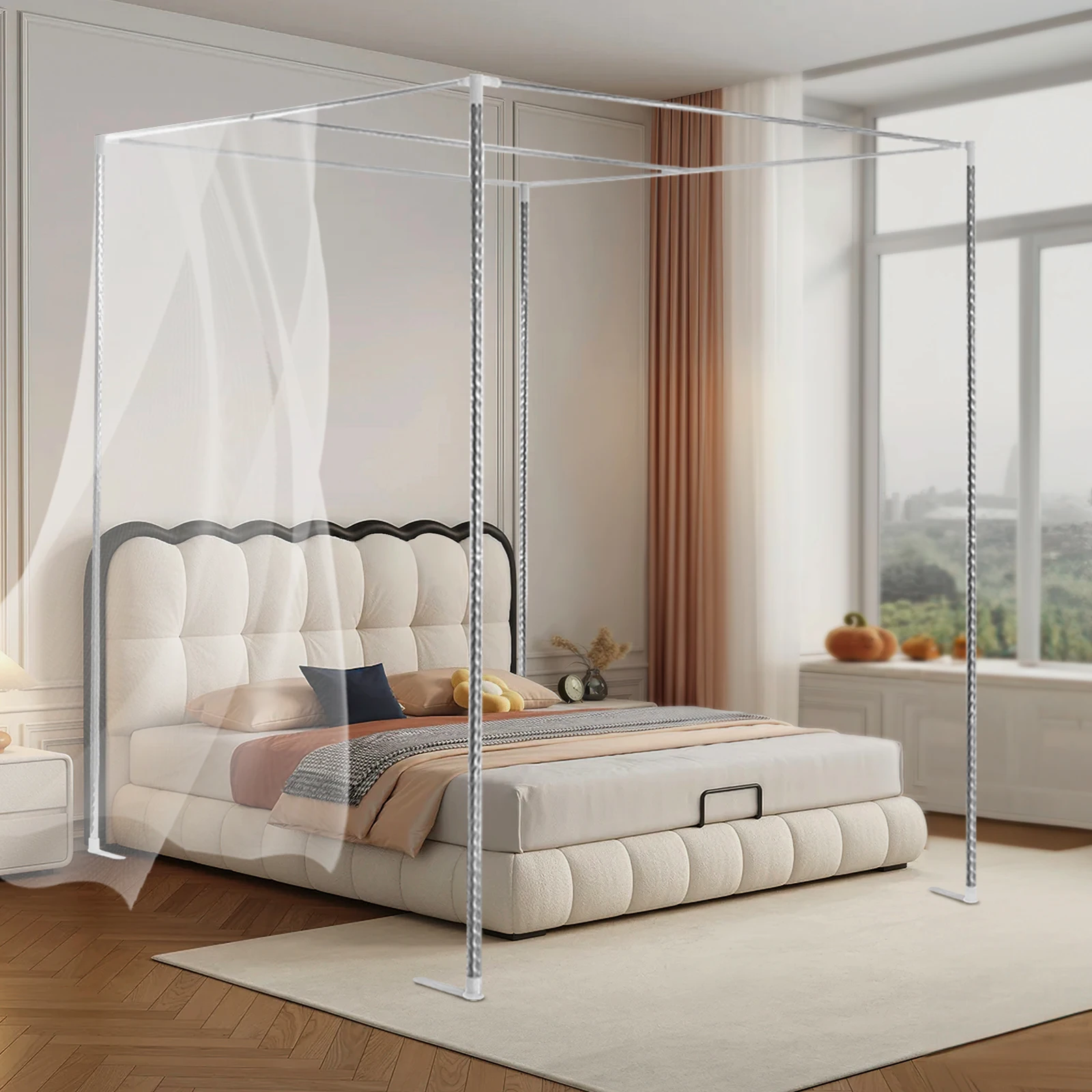 4-Eck-Bettbaldachin-Gestell, M – Canopy Bed Frame Metal Queen Bewertung und Preis