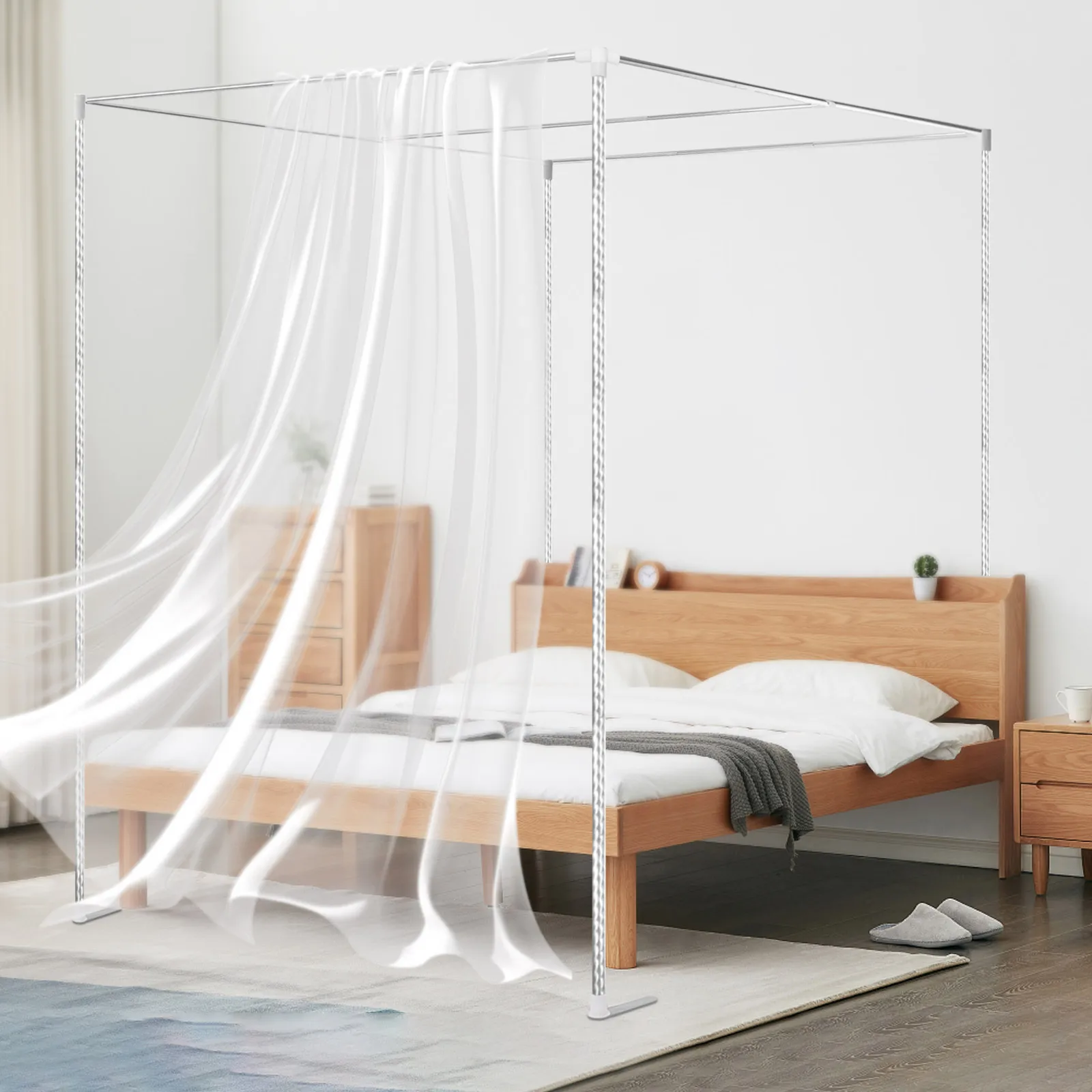 4-Eck-Bettbaldachin-Gestell, M – Canopy Bed Frame Metal Queen Bewertung und Preis