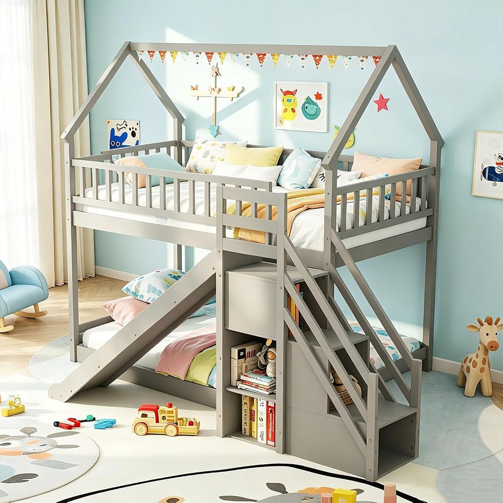 Etagenbett mit Rutsche und Tre – Bunk Bed With Stairs And Slide Bewertung und Preis