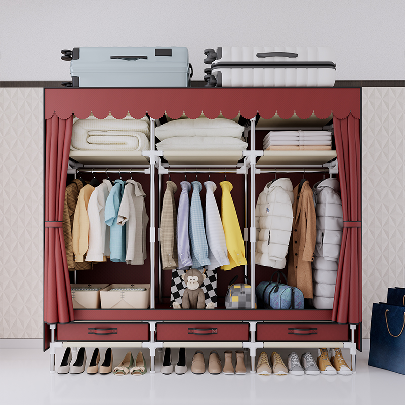Tragbarer Kleiderschrank, Klei – Wardrobe Closet Portable Fabric Cover Bewertung und Preis