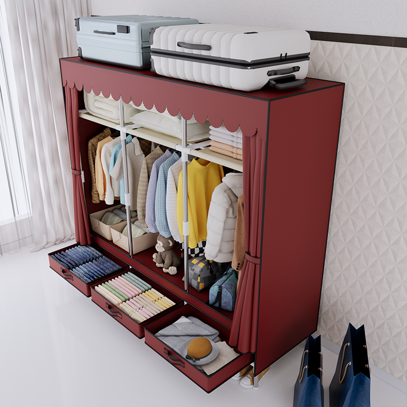 Tragbarer Kleiderschrank, Klei – Wardrobe Closet Portable Fabric Cover Bewertung und Preis