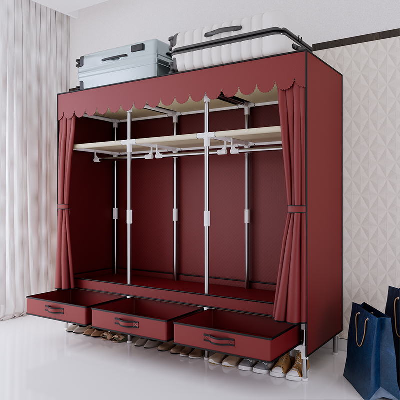Tragbarer Kleiderschrank, Klei – Wardrobe Closet Portable Fabric Cover Bewertung und Preis