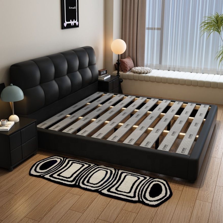 # Schwarzes Gestepptes Lederbe – King Size Bed Frame With Storage Drawers Bewertung und Preis