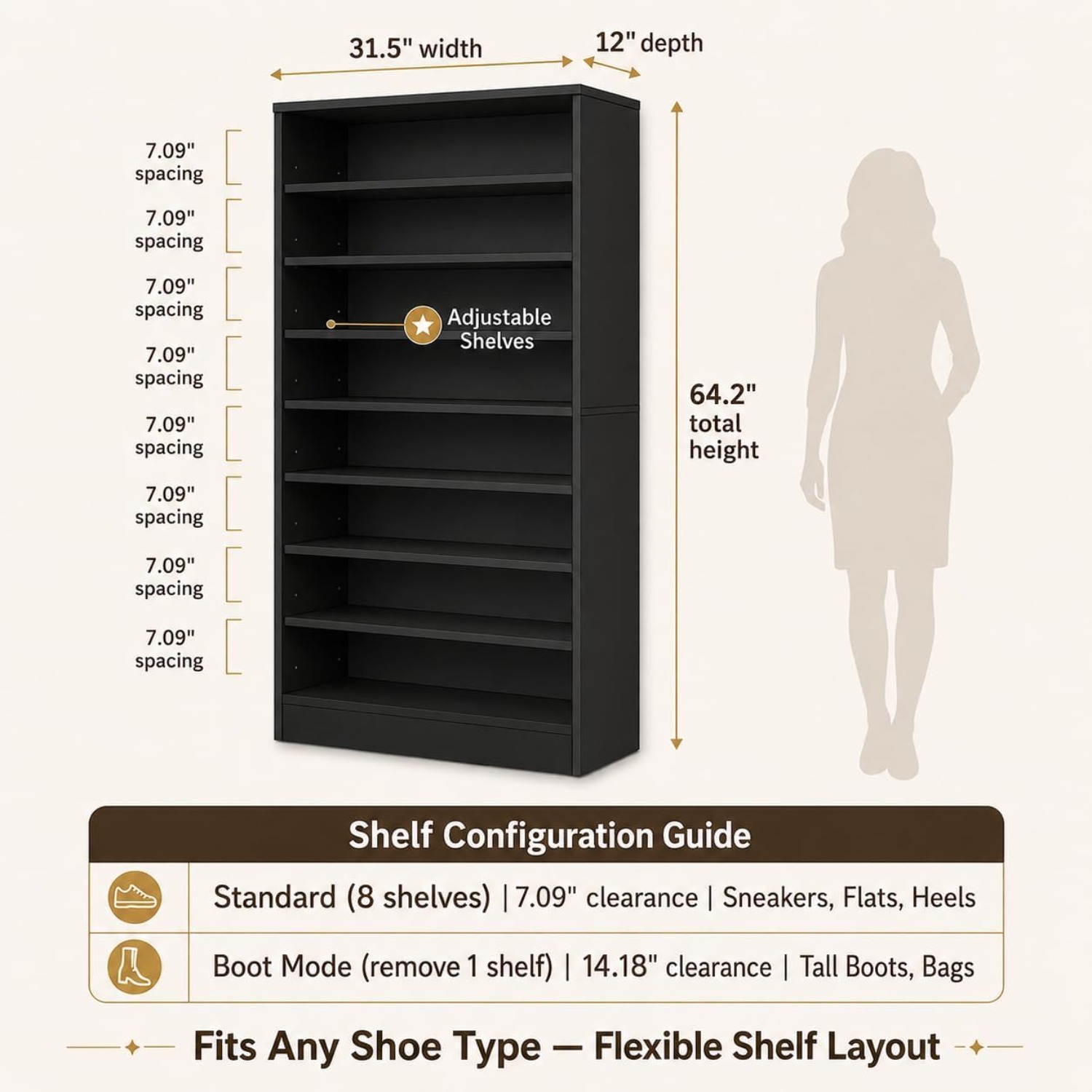 9-stufiger hoher Schuhschrank  – Shoe Rack Cabinet Narrow Entryway Bewertung und Preis