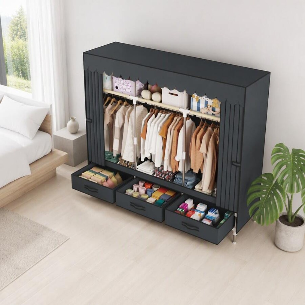 Tragbarer Kleiderschrank mit 1 – Wardrobe Closet Portable Fabric Cover Bewertung und Preis
