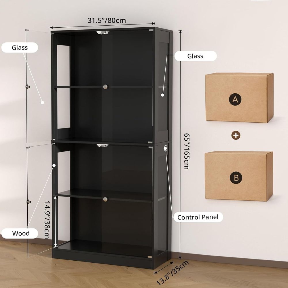 65-Zoll Glasvitrine, 4-stufige – Storage Bewertung und Preis