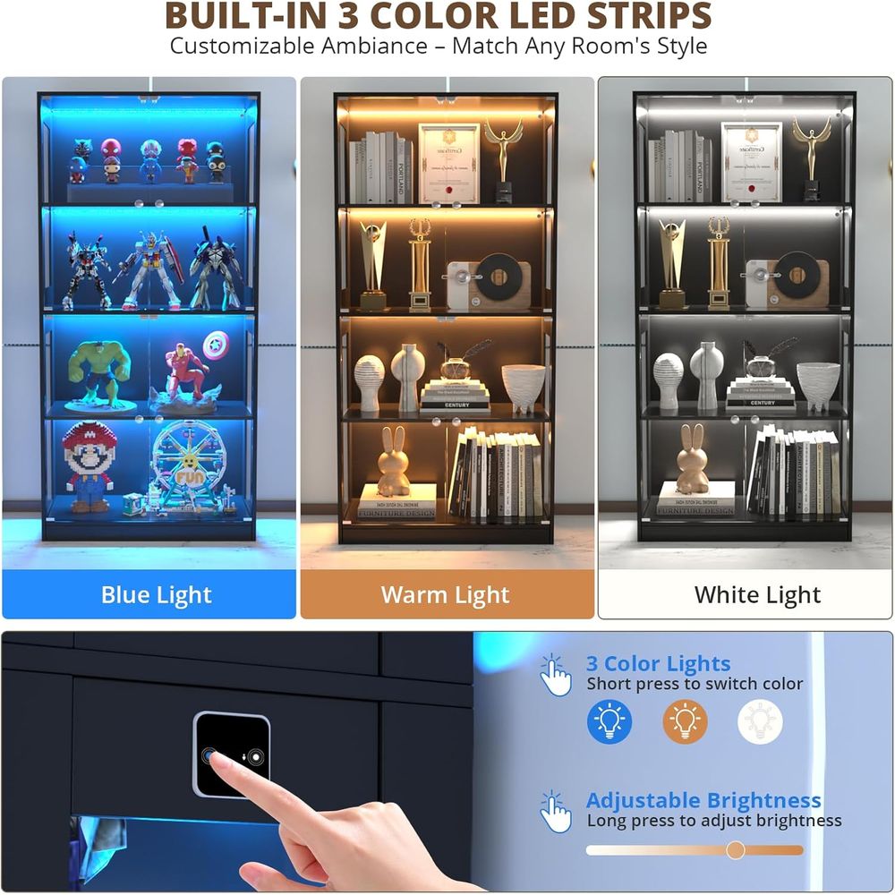 65-Zoll Glasvitrine, 4-stufige – Storage Bewertung und Preis