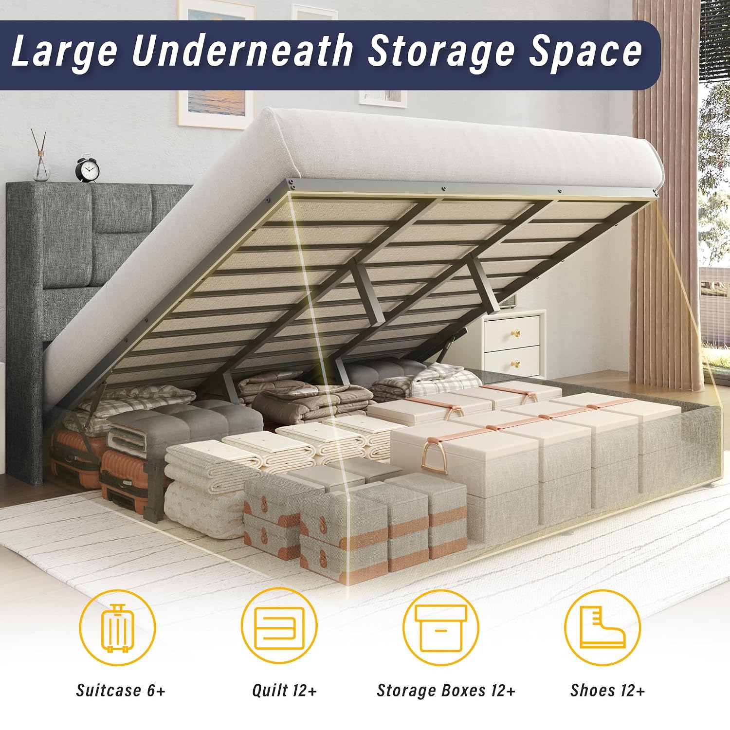 Kingsize-Bettgestell mit hydra – Gas Lift Storage Bed Hydraulic Bewertung und Preis