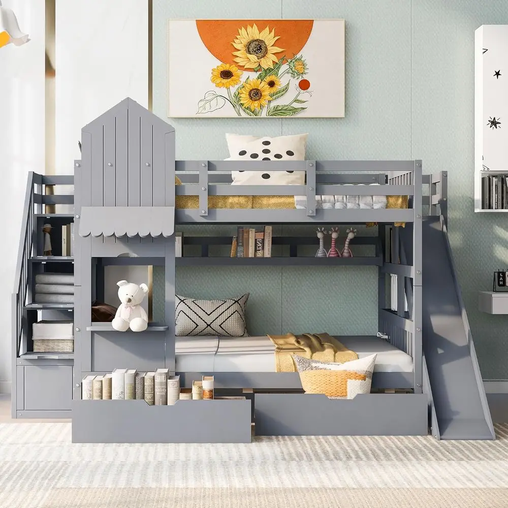Vollgroßes Etagenbett mit Trep – Bunk Bed With Stairs And Slide Bewertung und Preis