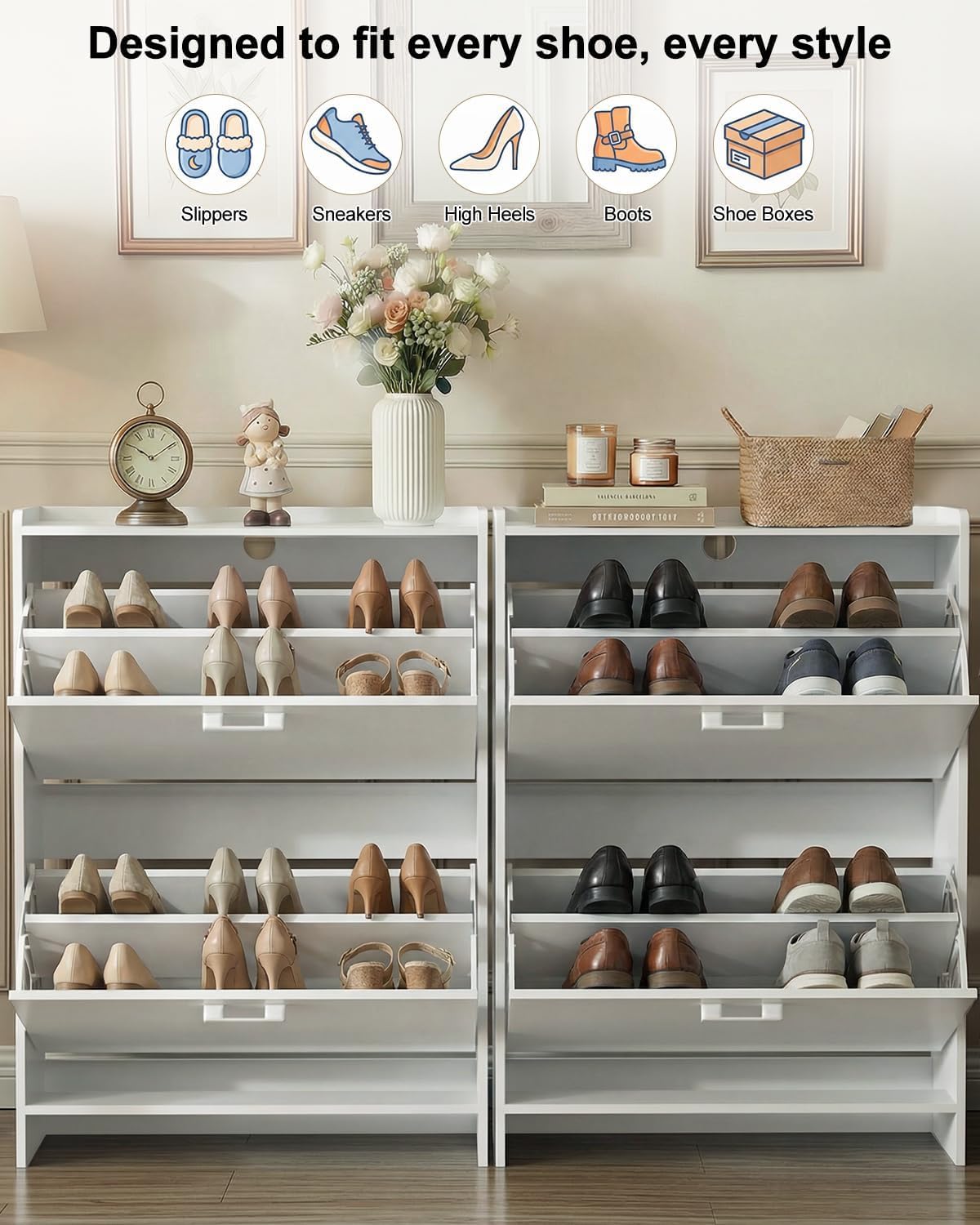 # Schmaler Schuhschrank mit 2  – Shoe Rack Cabinet Narrow Entryway Bewertung und Preis
