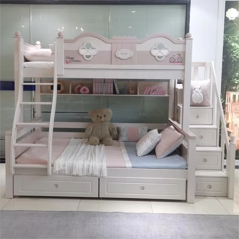 Modernes Luxus-Prinzessinnen-E – Bunk Bed With Stairs And Slide Bewertung und Preis