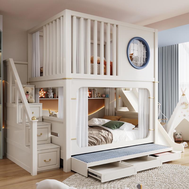 Kinder-Etagenbetten mit Rutsch – Bunk Bed With Stairs And Slide Bewertung und Preis