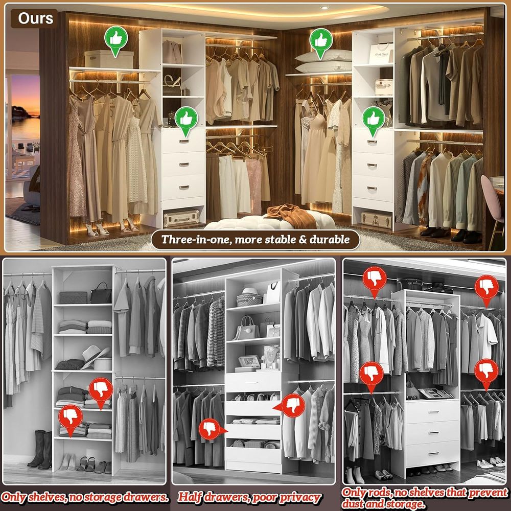8T Schranksystem, 96'' Schrank – Bedroom Furniture Bewertung und Preis