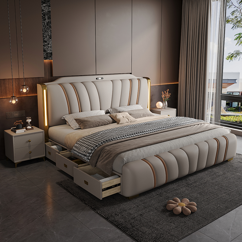 180x200CM Bettgestell aus Holz – King Size Bed Frame With Storage Drawers Bewertung und Preis