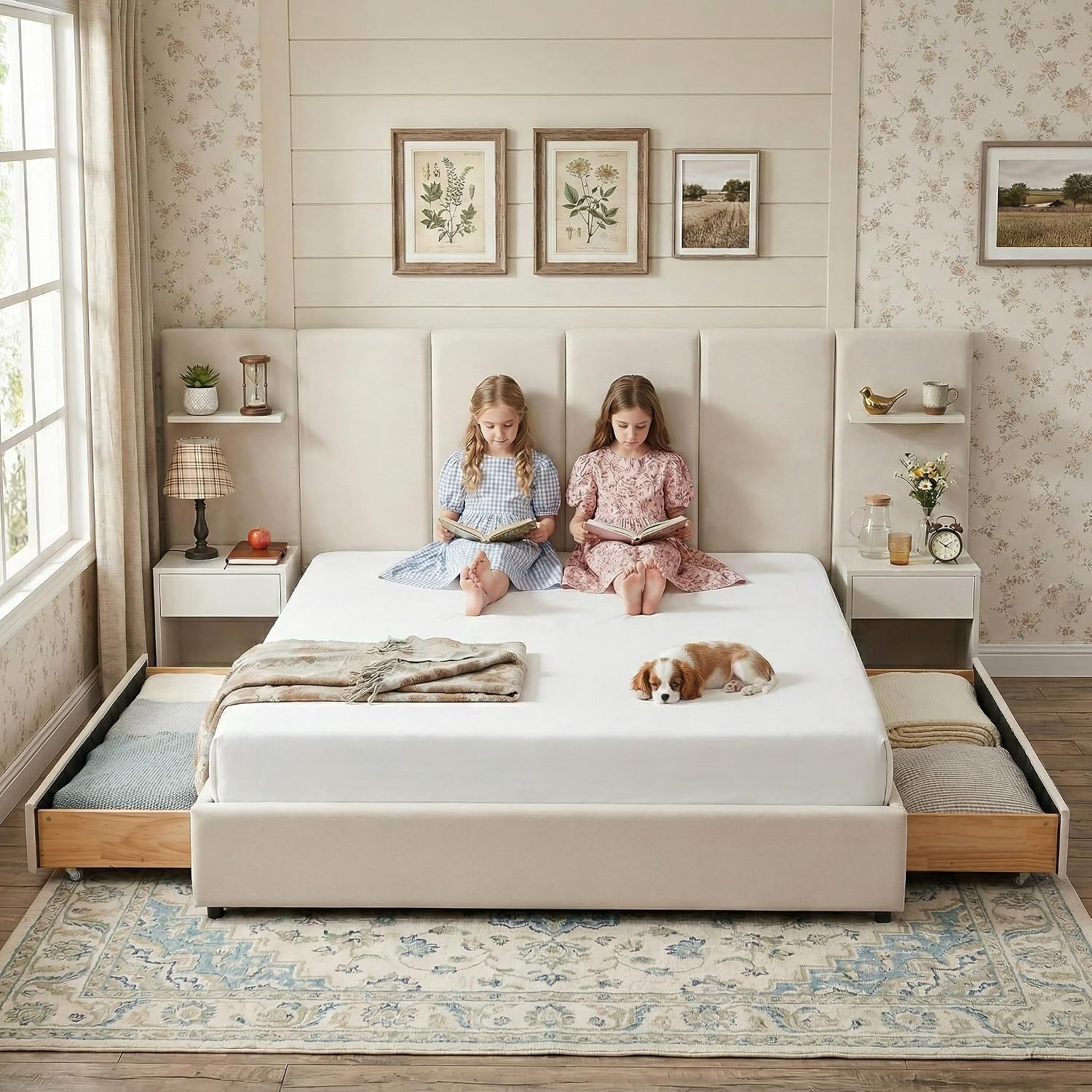 King-Size-Bettgestell mit Stau – King Size Bed Frame With Storage Drawers Bewertung und Preis