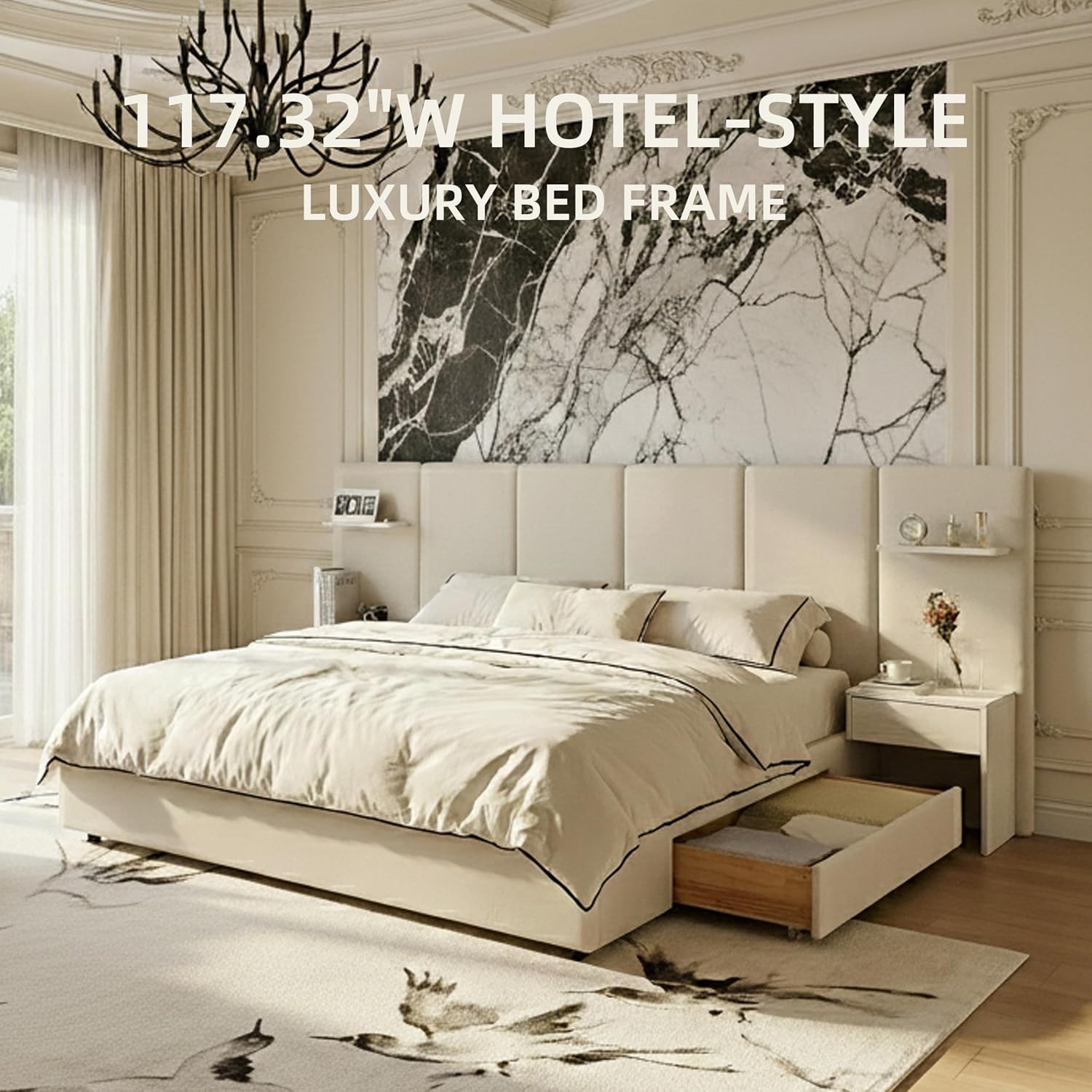 King-Size-Bettgestell mit Stau – King Size Bed Frame With Storage Drawers Bewertung und Preis