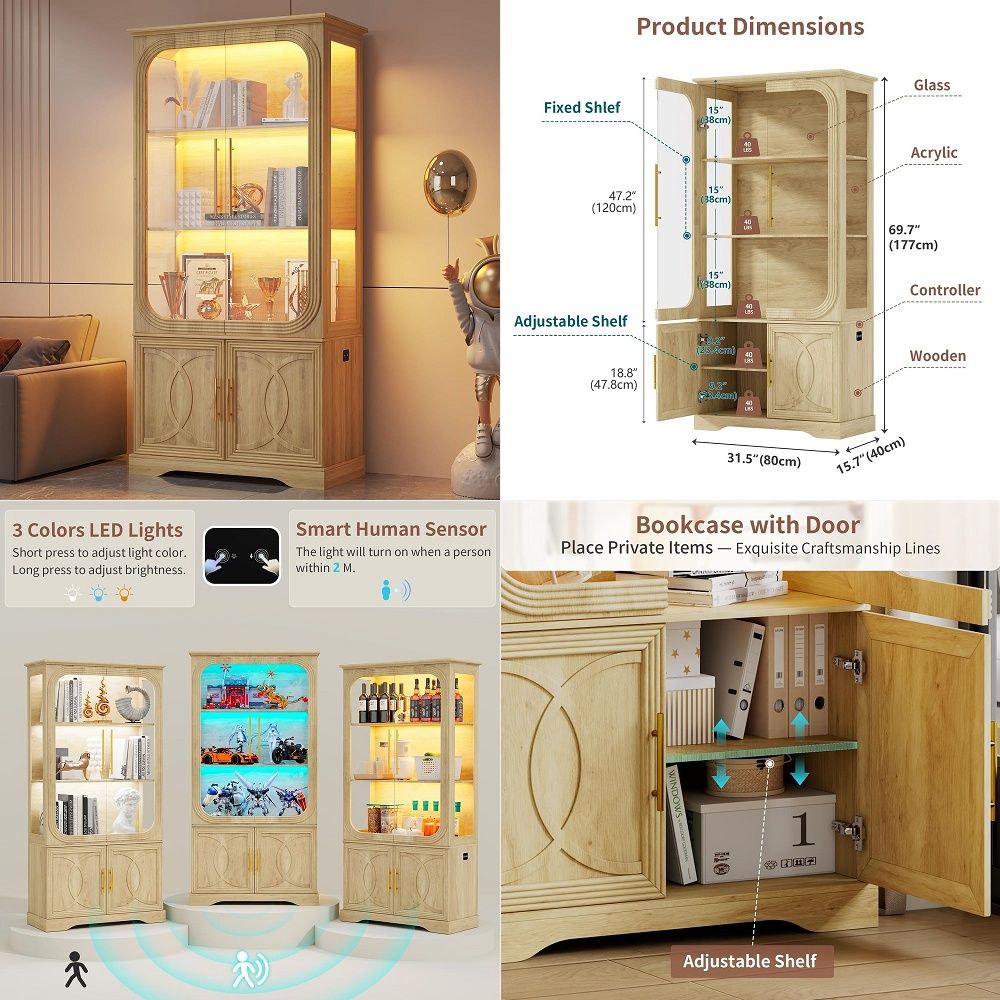 Vitrine mit Glastüren und Aufb – Storage Bewertung und Preis