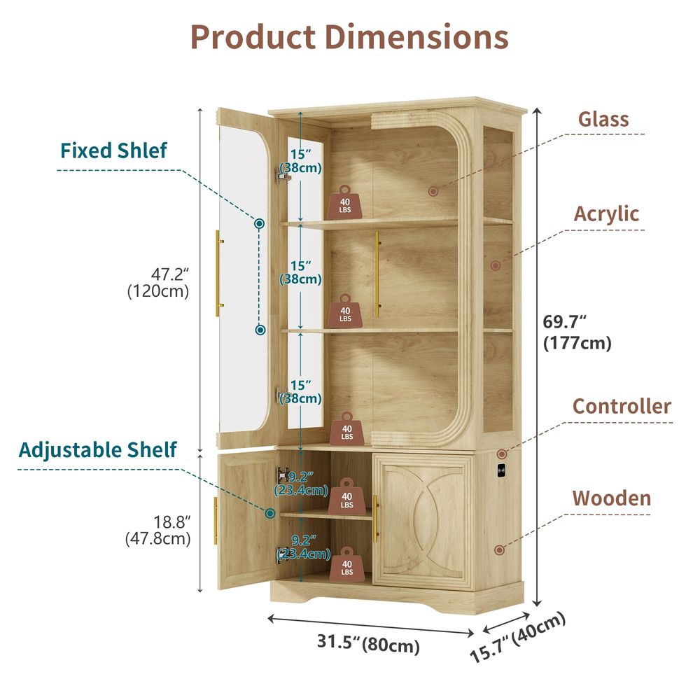 Vitrine mit Glastüren und Aufb – Storage Bewertung und Preis