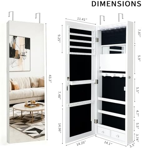 Abschließbarer Schmuckschrank- – Full Length Mirror Jewelry Armoire Bewertung und Preis