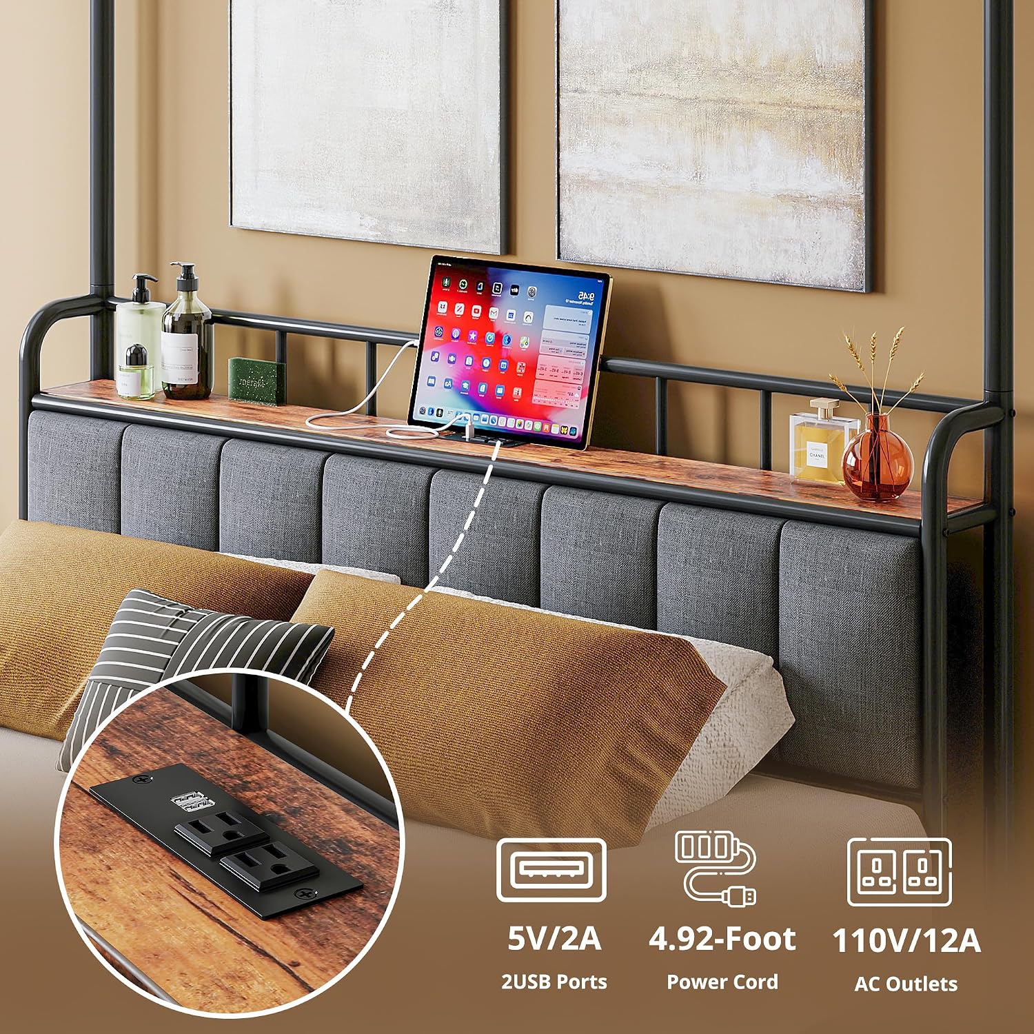 Queen-Size-Himmelbett mit Stau – Canopy Bed Frame Metal Queen Bewertung und Preis