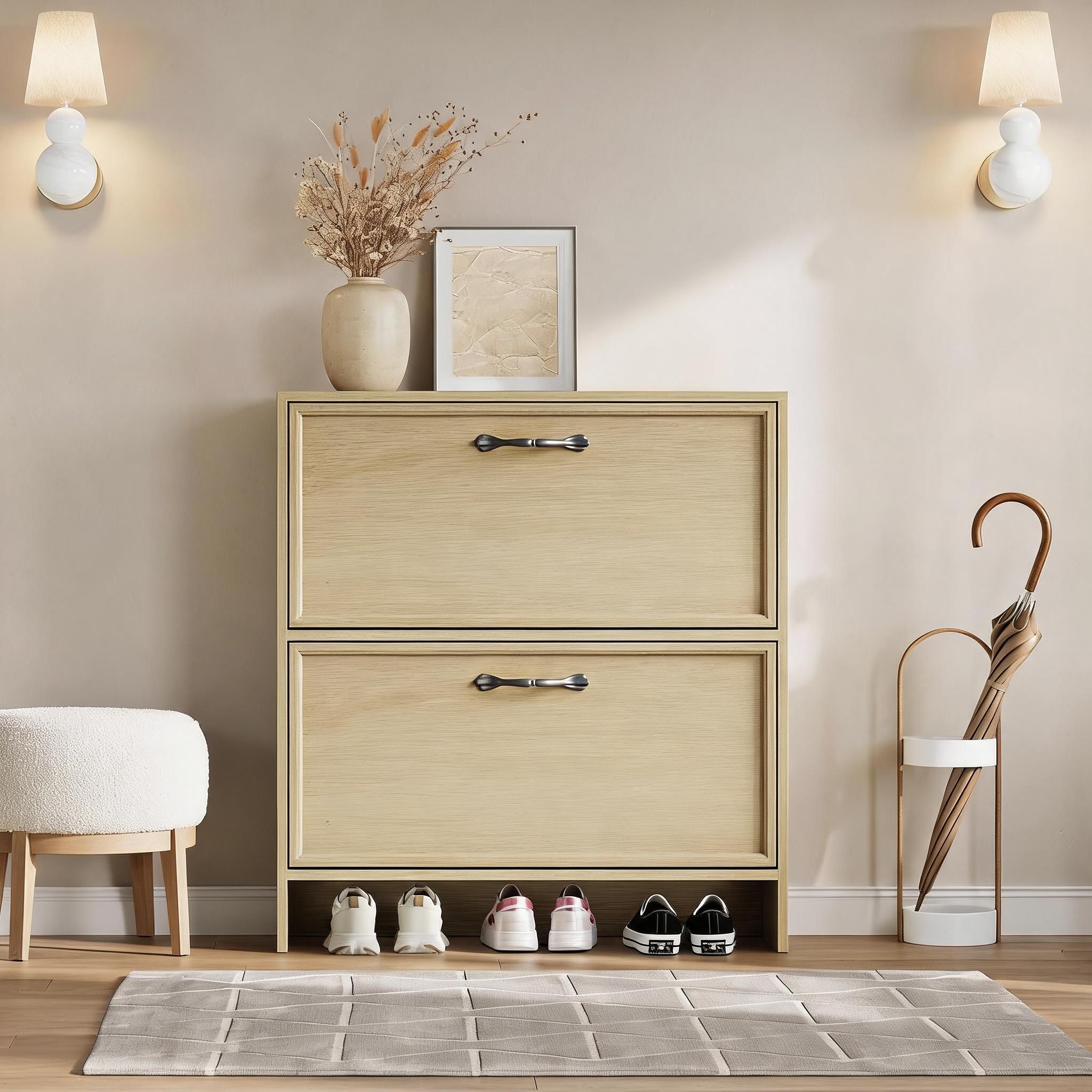 Schuhschrank mit 2 Klappschubl – Shoe Rack Cabinet Narrow Entryway Bewertung und Preis