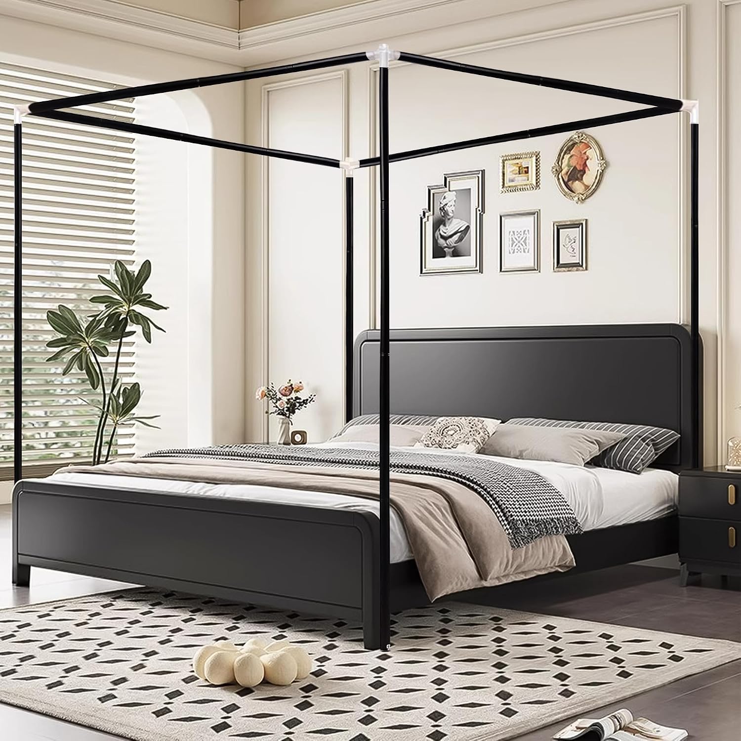 Edelstahl-Himmelbettgestell in – Canopy Bed Frame Metal Queen Bewertung und Preis