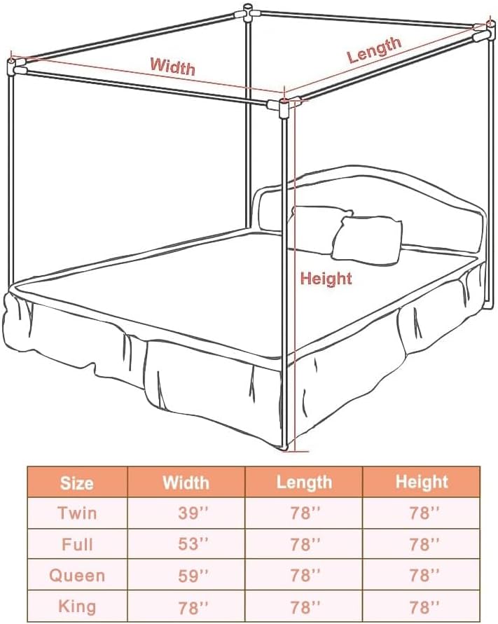 Edelstahl-Himmelbettgestell in – Canopy Bed Frame Metal Queen Bewertung und Preis