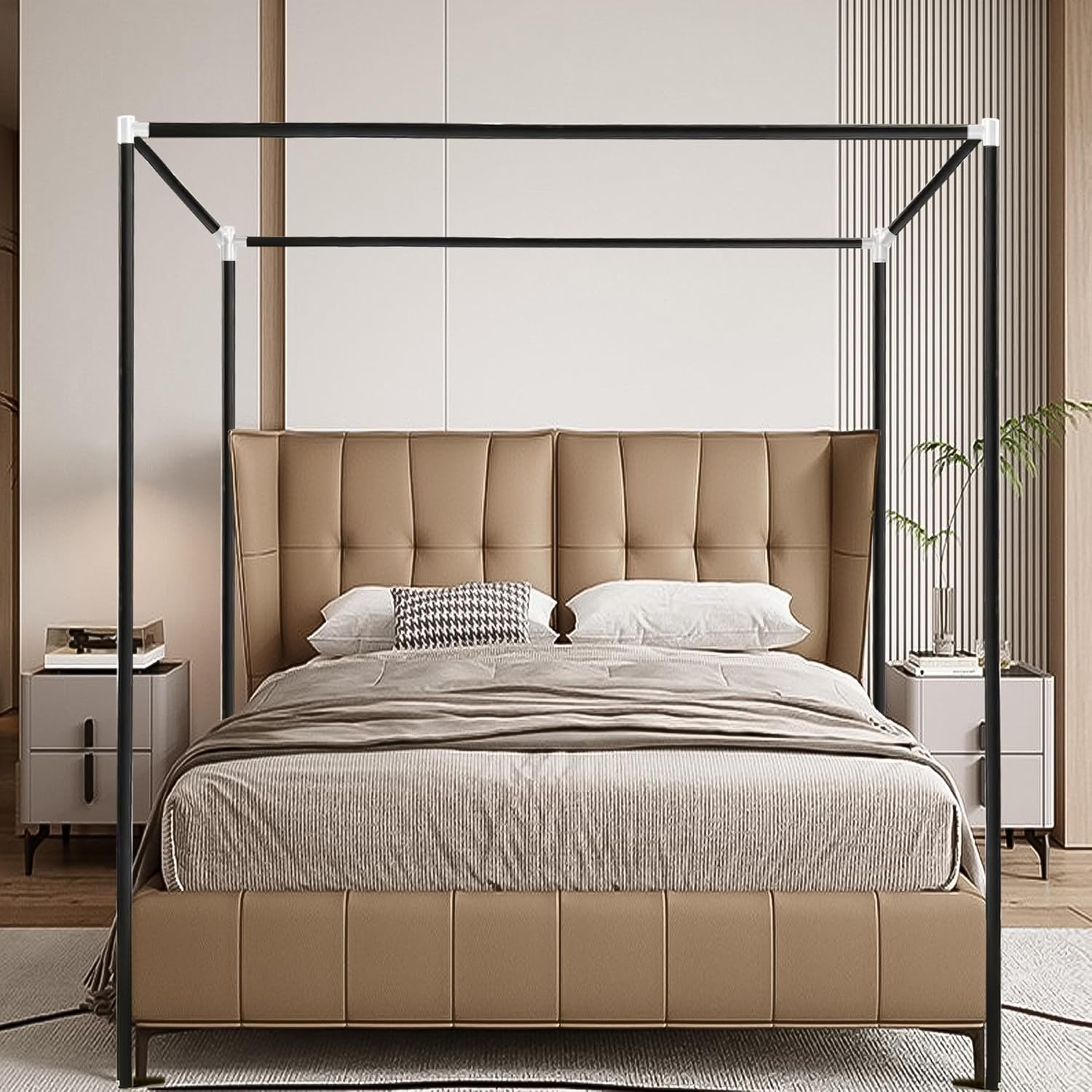 Edelstahl-Himmelbettgestell in – Canopy Bed Frame Metal Queen Bewertung und Preis