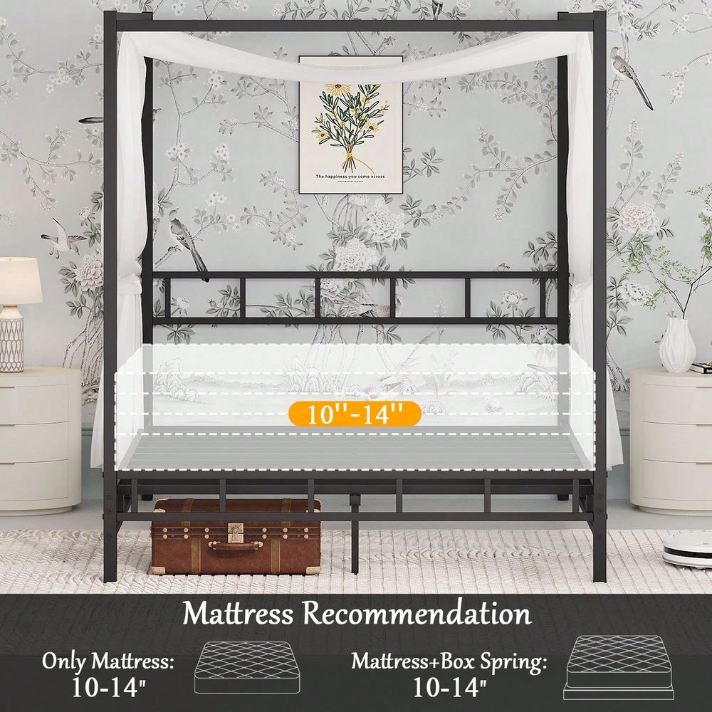 Metall-Himmelbettgestell, Quee – Canopy Bed Frame Metal Queen Bewertung und Preis