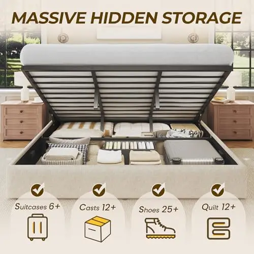 King-Size-Bettgestell mit Stau – Gas Lift Storage Bed Hydraulic Bewertung und Preis