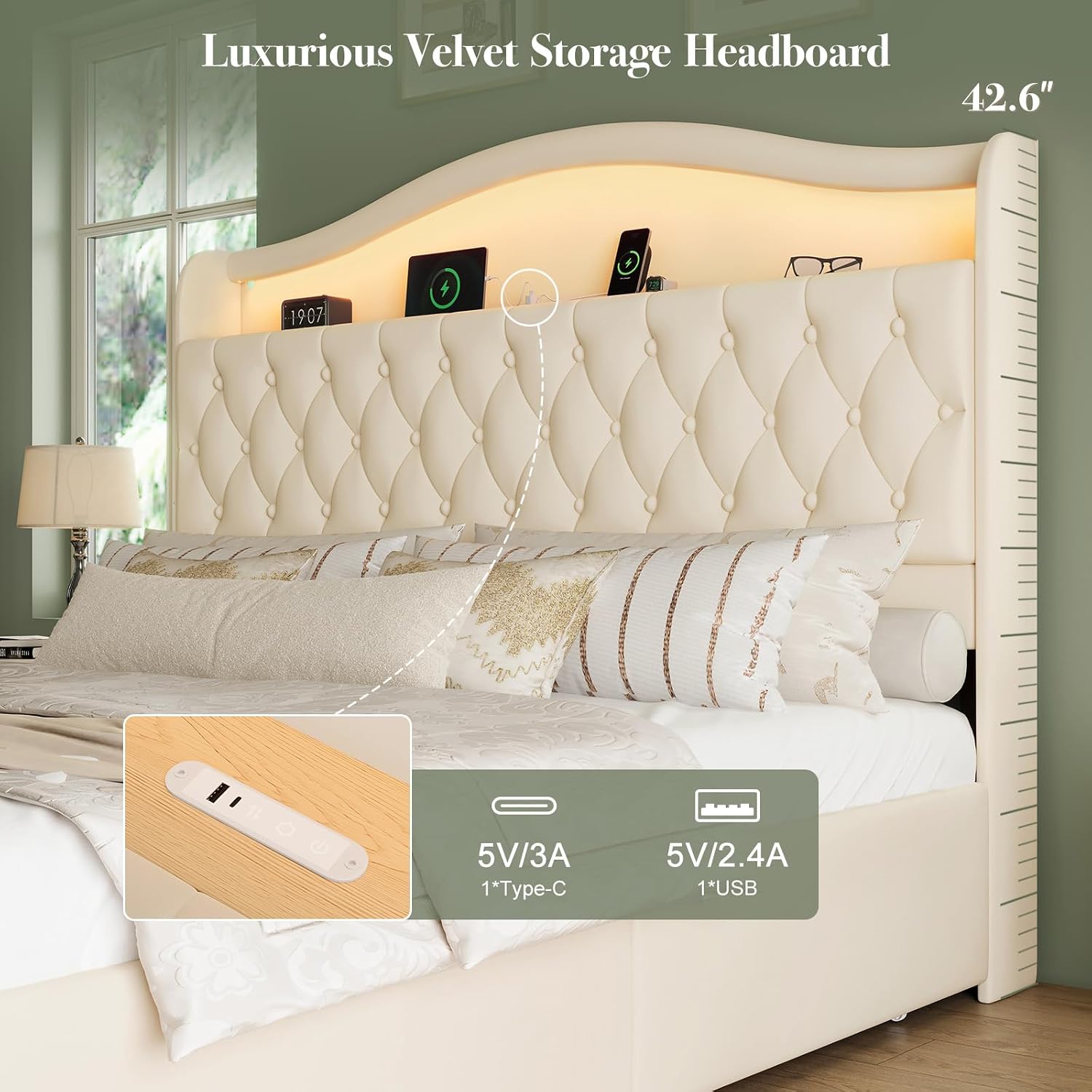 King-Size-Plattformbettgestell – King Size Bed Frame With Storage Drawers Bewertung und Preis