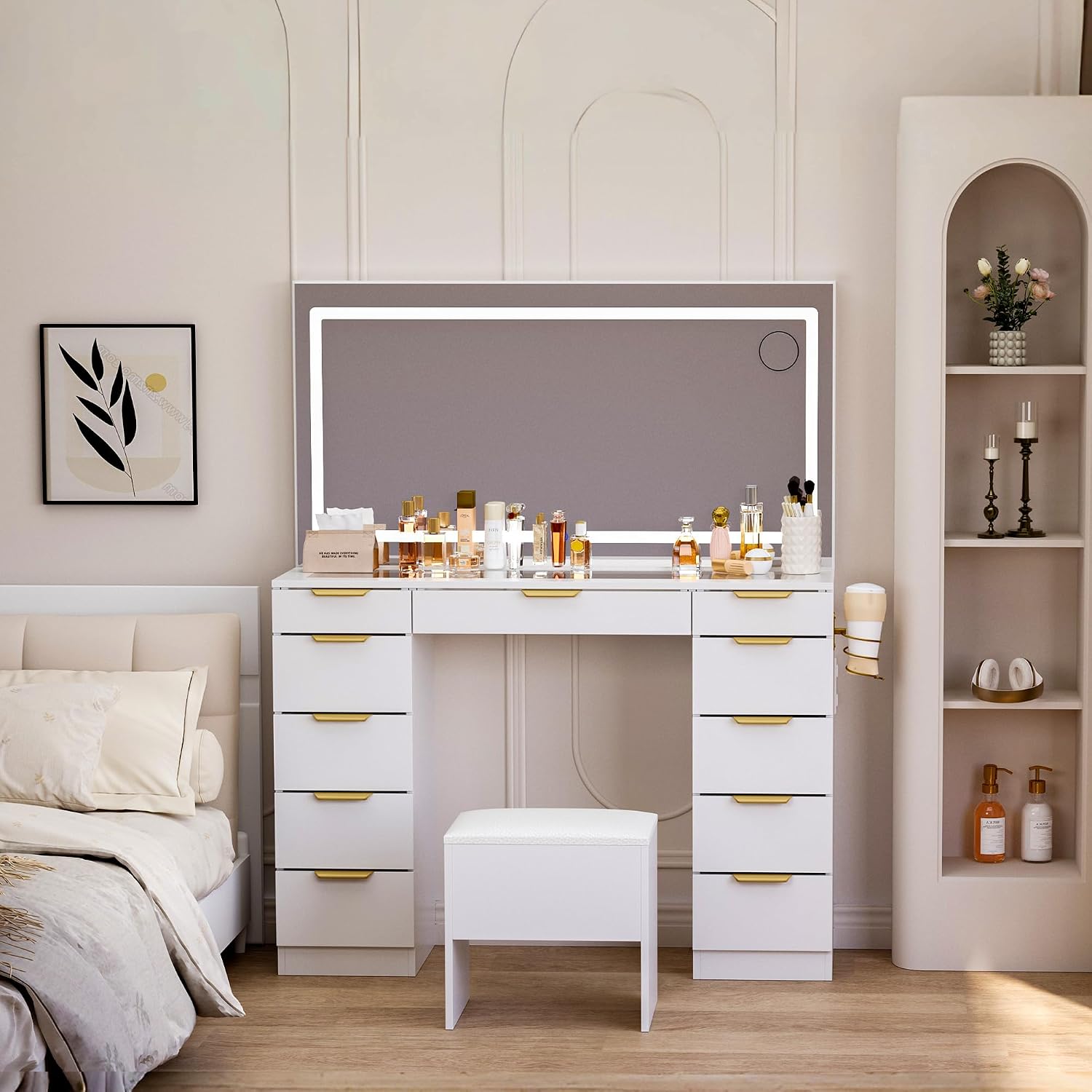 Schminktisch mit Glasplatte, S – Dressing Table Vanity With Lighted Mirror Bewertung und Preis