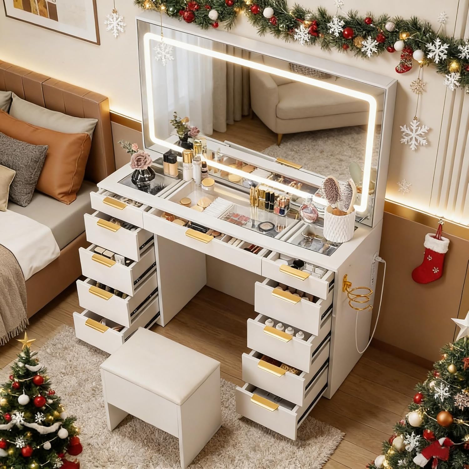 Schminktisch mit Glasplatte, S – Dressing Table Vanity With Lighted Mirror Bewertung und Preis