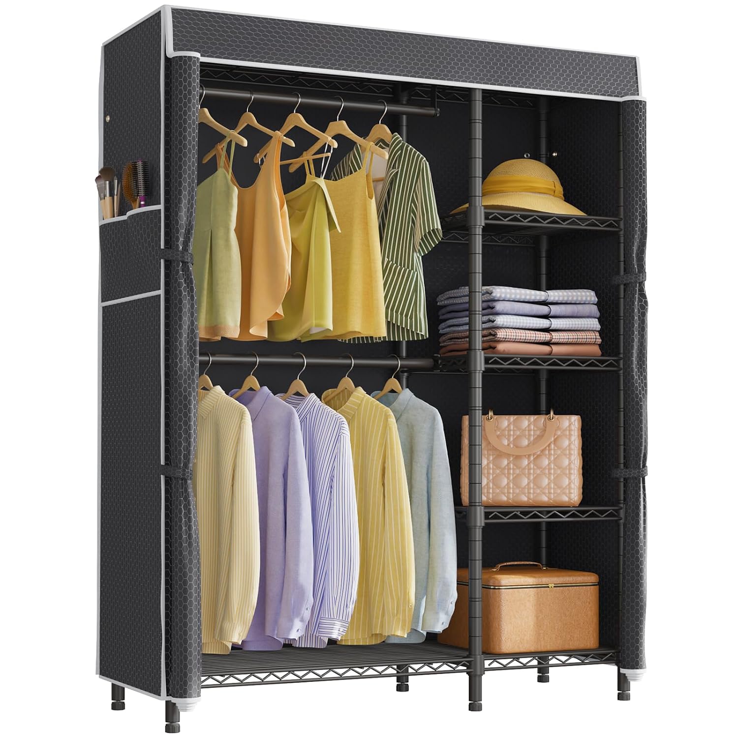 Tragbarer Kleiderschrank, stra – Wardrobe Closet Portable Fabric Cover Bewertung und Preis