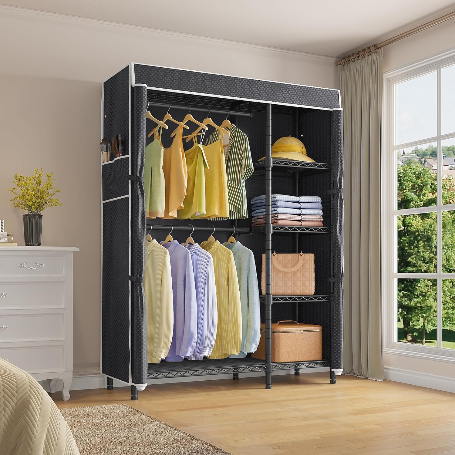Tragbarer Kleiderschrank, stra – Wardrobe Closet Portable Fabric Cover Bewertung und Preis